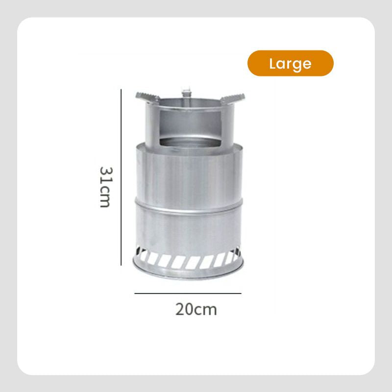 Multifunktionaler Camping-Holzofen aus Edelstahl