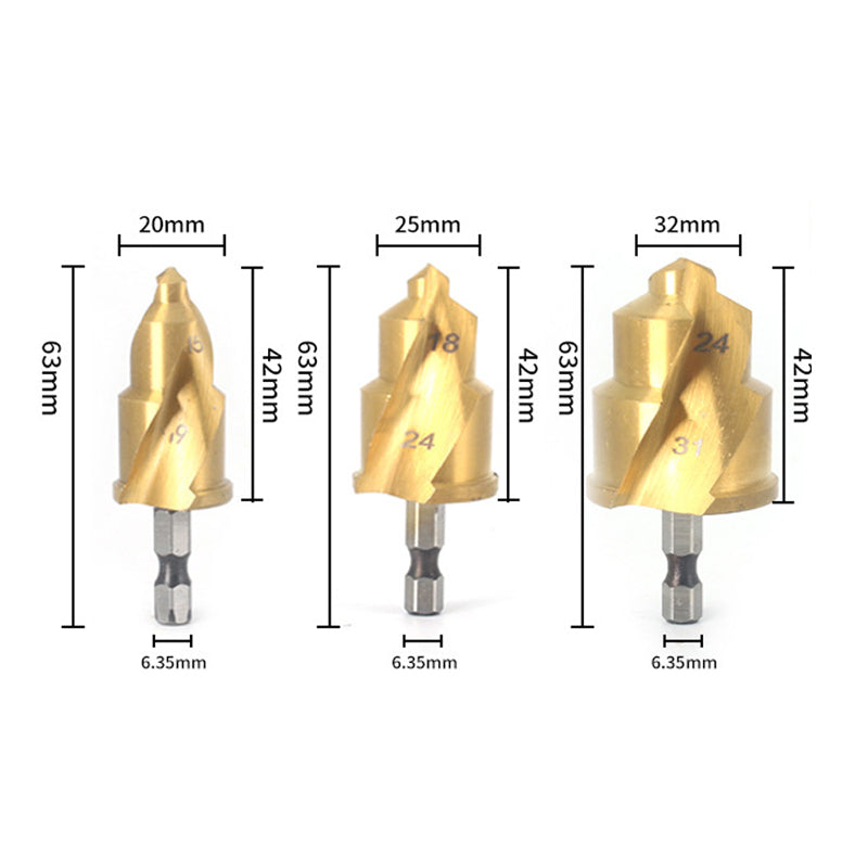 Stufenbohrer mit Begrenzungsschwenknut