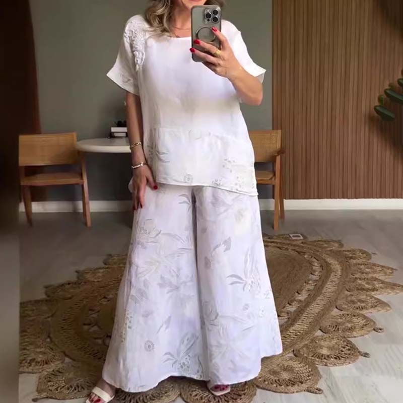 Lässiges 2-teiliges Set mit Blumendruck für Damen