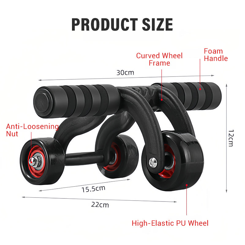 3-Wheel Ab Roller with Knee Pad