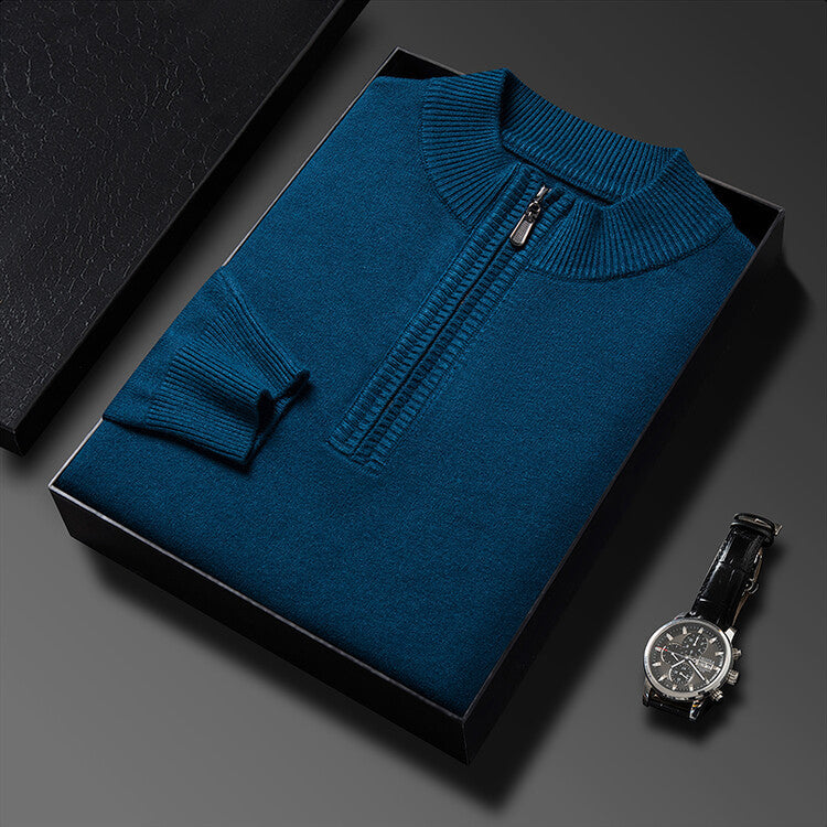 💥Halbpreisverkauf💥Wollpullover mit halbem Rollkragen für Männer, Pullover mit Reißverschluss
