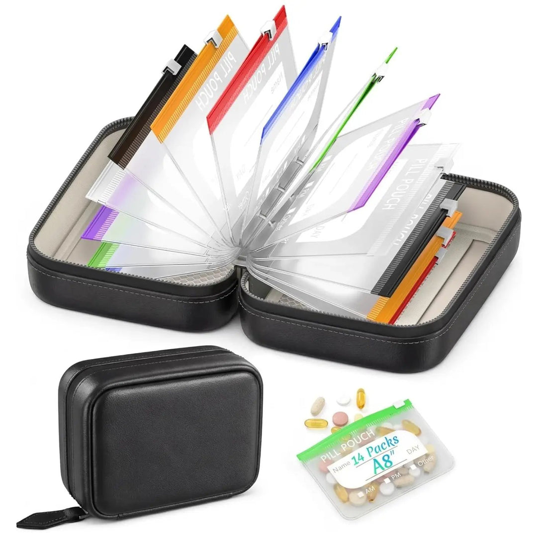 🏆Last Day Promotion 50% OFF💊A8 Waterproof Pill Pouch Set – 7 to 14 Days of Meds &amp; Vitamins💧Waterproof &amp; Crush-Resistant Shell