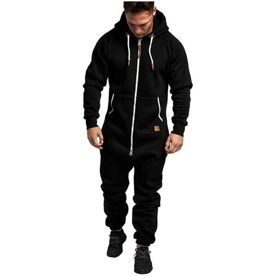 Kapuzen-Fleece-Einteiler in Uni-Farbe – Warm und gemütlich für Winter &amp; Zuhause