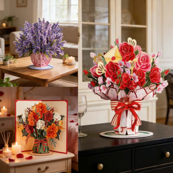 🏆35.000+ VERKAUFT! 🌼💌 Für immer blühende 3D-Blumen-Pop-up-Karte – Personalisierte Liebesbotschaft & Ewige Blüte 🎁