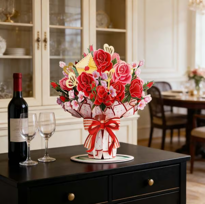 🏆35.000+ VERKAUFT! 🌼💌 Für immer blühende 3D-Blumen-Pop-up-Karte – Personalisierte Liebesbotschaft & Ewige Blüte 🎁