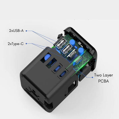 🔥450% Rabatt für begrenzte Zeit💥Universeller 100V-220V Smart Travel Adapter Spannungswandler