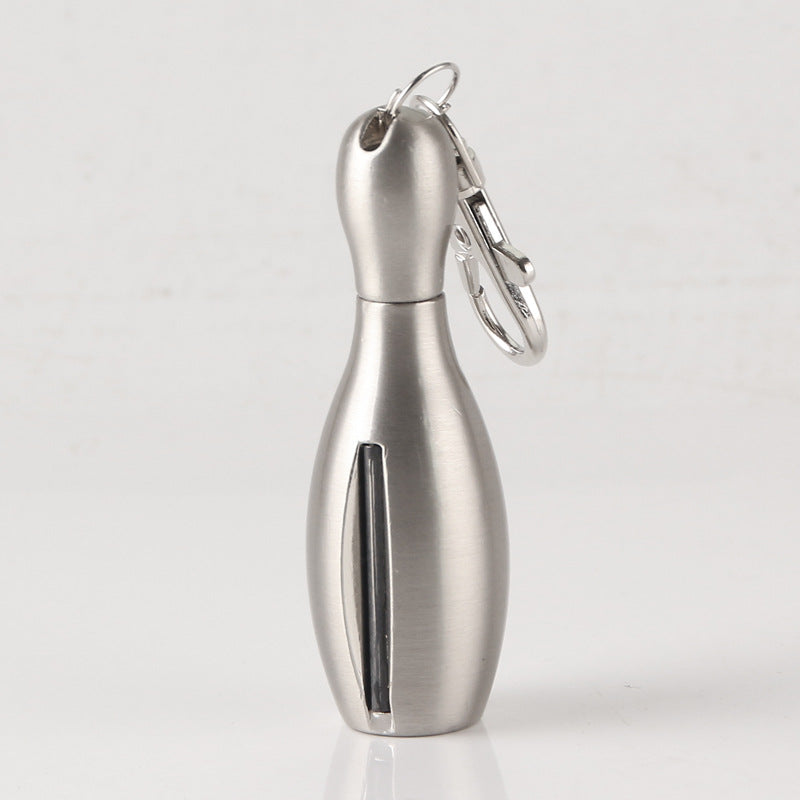 Unique bowling ball shape metal keychain lighter