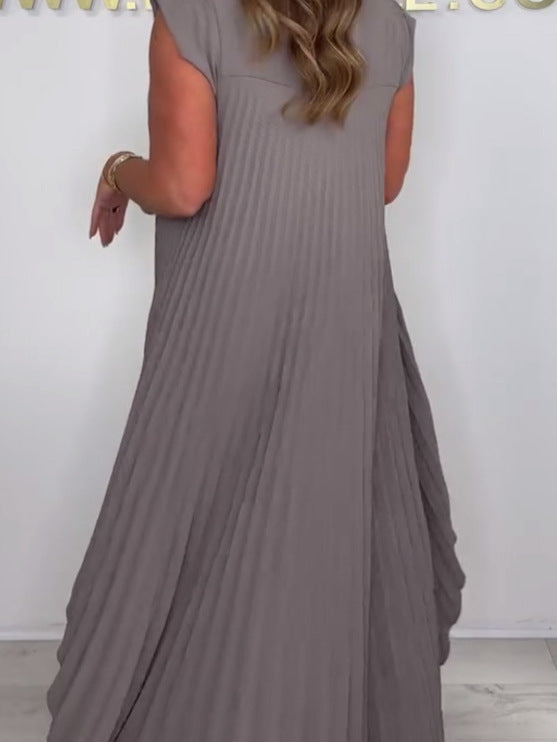 ✨Schneller Verkauf 49 % Rabatt🌸Laney Set aus plissiertem, kurzärmligem, unregelmäßigem Midi-Top und Hose mit weitem Bein und elastischer Taille