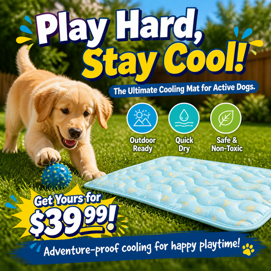 🔥50% OFF！❄️Breathable Pet Cooling Mat – No Water or Electricity Needed, Machine Washable, Lightweight &amp; Portable, Safe Fabric Cooling for Dogs &amp; Cats in Crate, Car &amp; Home