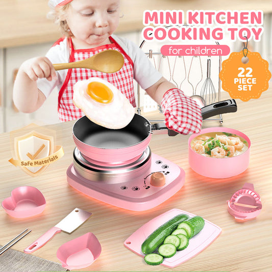 👧🏻 🍳 Realistisches Mini-Kochset (22-teilig) – Vollständige Ausstattung, Sichere Materialien & Pädagogischer Spielspaß 🎁