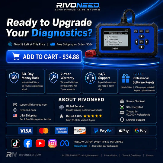 🔧🚗 53% off ⚡ Professional OBD2 scanner – Full diagnostics, one-click reset &amp; 8 languages! Compatible with all vehicles from 1996 onwards 📊💡
