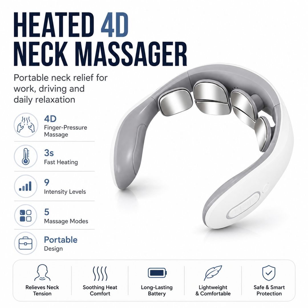Heated 4D Neck Massager / Portable 4D Neck Relaxer
