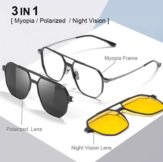 3-IN-1-SONNENBRILLE MIT MAGNETISCHER POLARISIERUNG