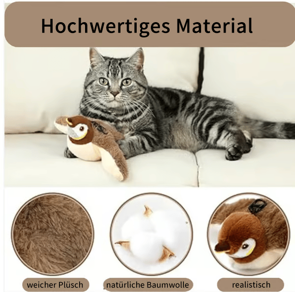 💥Heißer Verkauf 49% Rabatt🐾 Interaktives Piepsendes Vogelspielzeug Für Katzen