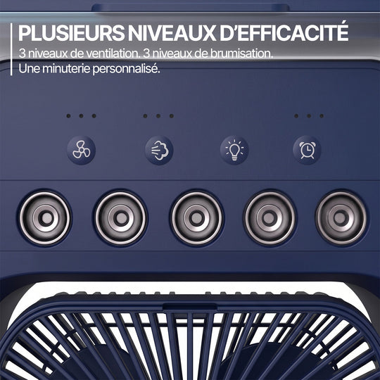 Ventilateur brumisateur portable rafraîchissant, pour intérieur et extérieur