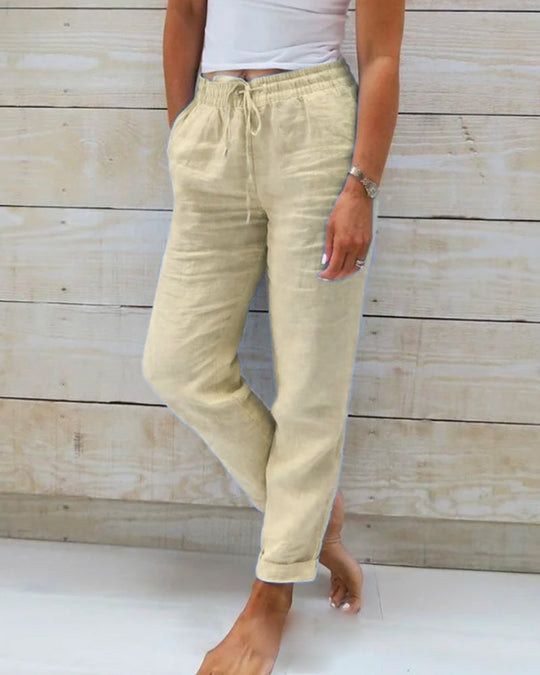 👖 50% RABATT! 🌿 Damenhose aus Baumwolle &amp; Leinen mit Elastischem Bund – Bequem, Atmungsaktiv &amp; Lässiger Look 🥰