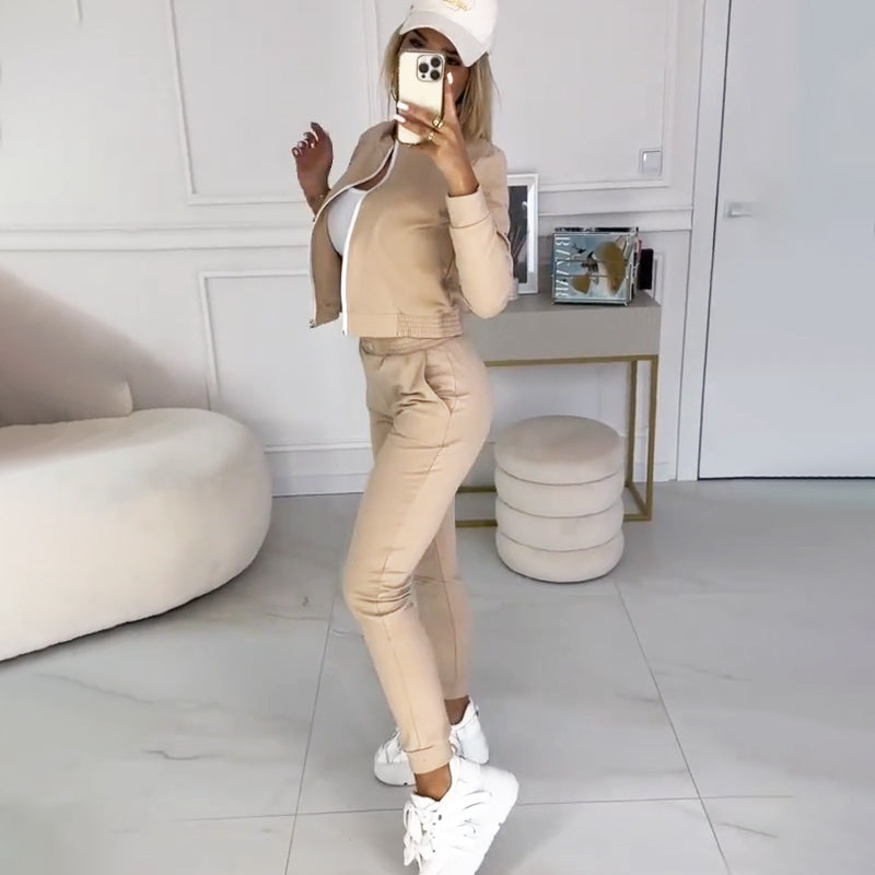 2025 Neues Design🌟3-teiliger Trainingsanzug mit Reißverschluss für Damen