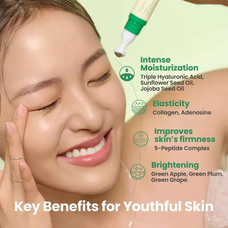 💕Vegetarian Collagen Eye Serum - Korean Skincare, contains triple hyaluronic acid and peptide collagen serum, used to improve skin elasticity, reduce fine lines and dark circles - (0.33 fl oz | 10ml)