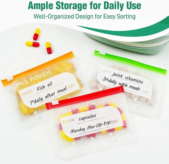🏆Last Day Promotion 50% OFF💊A8 Waterproof Pill Pouch Set – 7 to 14 Days of Meds &amp; Vitamins💧Waterproof &amp; Crush-Resistant Shell