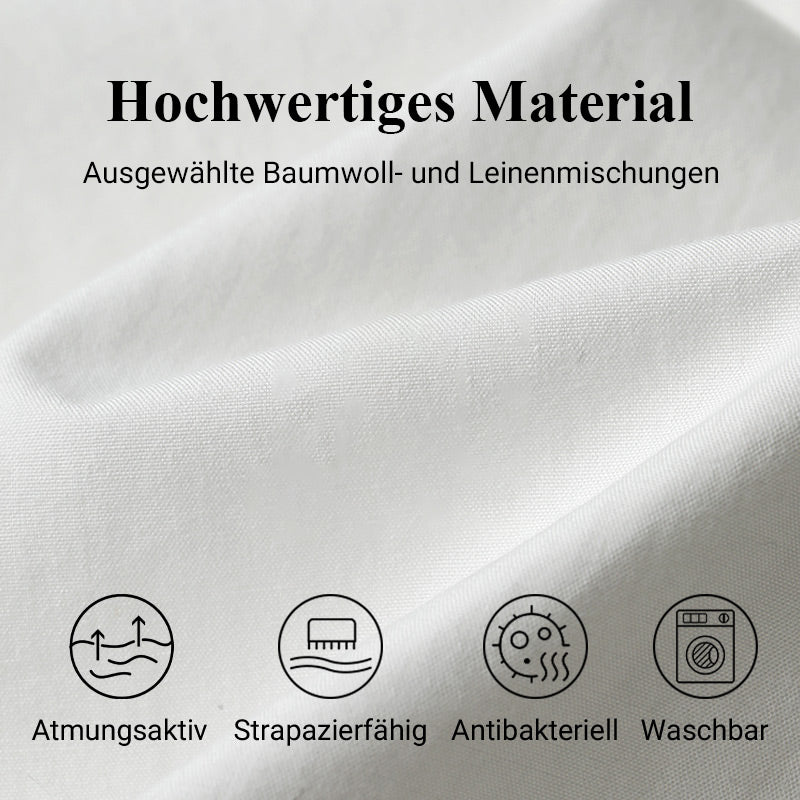🌷❤️‍🔥Bedrucktes Kleid mit Rundhalsausschnitt aus Baumwolle und Leinen für Frauen
