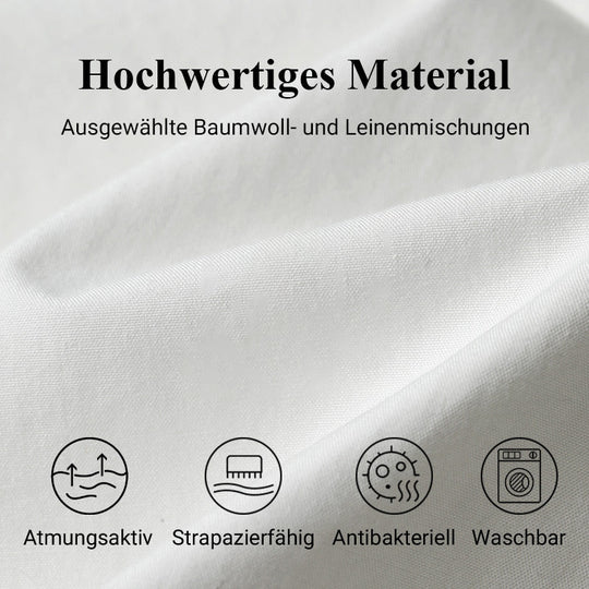 🌷❤️‍🔥Bedrucktes Kleid mit Rundhalsausschnitt aus Baumwolle und Leinen für Frauen