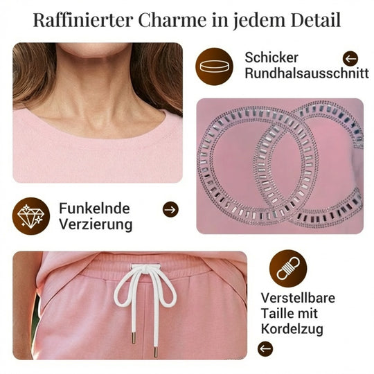 🌻Sommer-Hot-Sale - 50% Rabatt🌸Lässiges zweiteiliges Set für Frauen, einfarbiger Pullover und lockere Hose