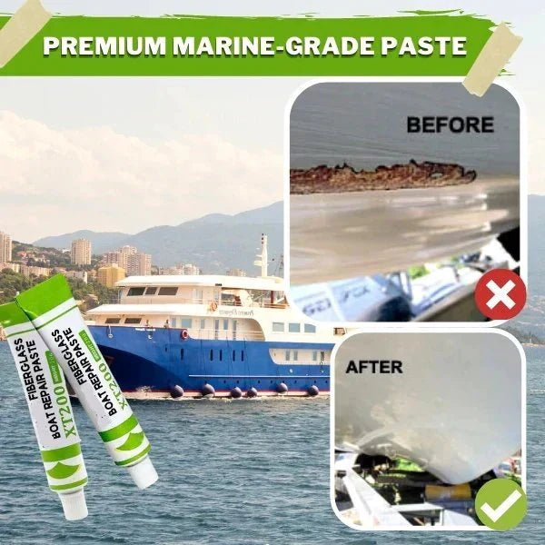 50% OFF! ✨Fiberglass Boat Repair Paste | Instant Gelcoat Filler for Scratches, Cracks &amp; Gouges | No-Mix Marine Grade Compound✨