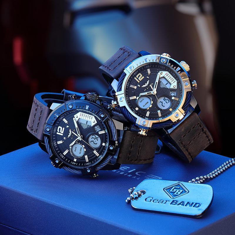 ⏰Black Friday Sale 49% OFF💥💥Multifunctional Dual Display 3ATM Waterproof Men's Quartz Sports Watch