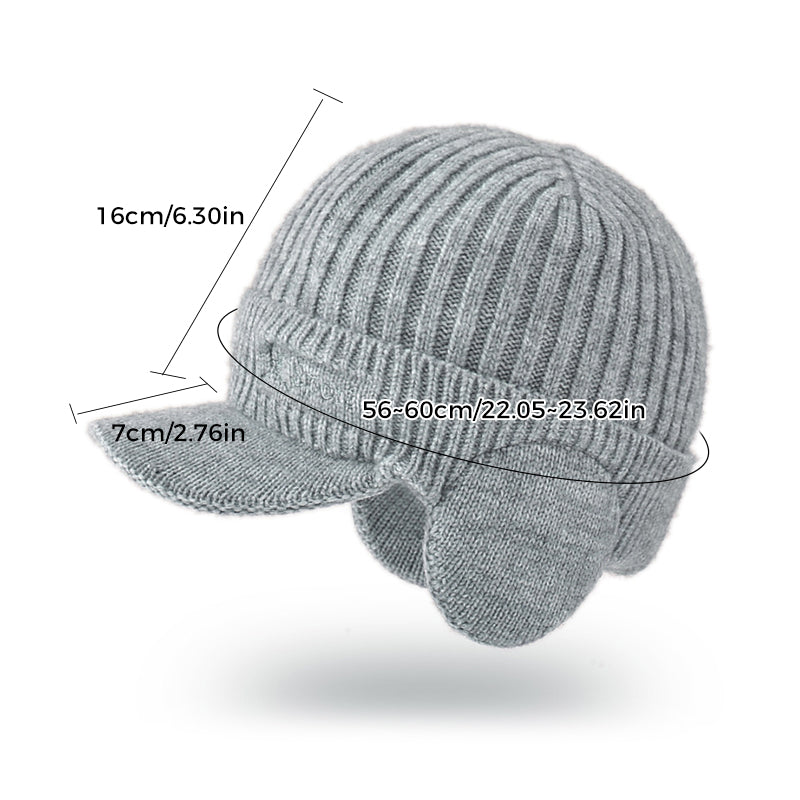 Mütze aus gestrickter Strickwolle für Herren