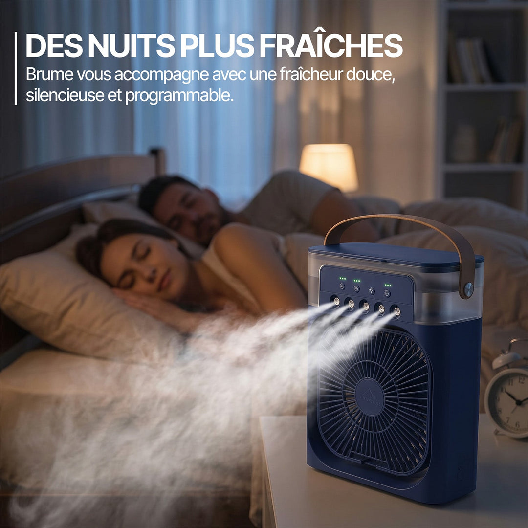 Ventilateur brumisateur portable rafraîchissant, pour intérieur et extérieur