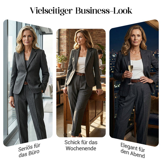 👔 50% RABATT! 💼 Damen Business-Anzug – Blazer mit Kragen &amp; Hose, Bügelfrei &amp; Klassischer Look 👖