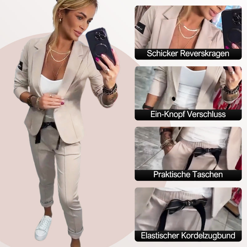 2-teiliges Set aus lässiger Anzugjacke und Hose für Damen🌺