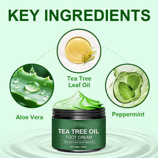 Beruhigende Fußcreme mit Aloe Vera und Teebaumöl