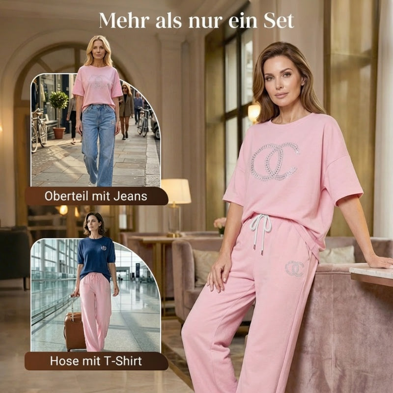 🌻Sommer-Hot-Sale - 50% Rabatt🌸Lässiges zweiteiliges Set für Frauen, einfarbiger Pullover und lockere Hose