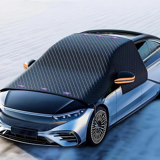 Universelle Windschutzscheiben-Sonnenblende für Autos, magnetische Schneeschutzvorrichtung aus Oxford-Stoff, Frostschutz im Winter, reflektierender Streifen für den Rückspiegel bei Nacht