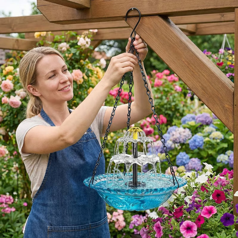 🔥🔥 Frühlingsaktion 2026 – 48 % Rabatt – 🐦 Solar-Kaskaden-Hängender Vogelbad-Brunnen