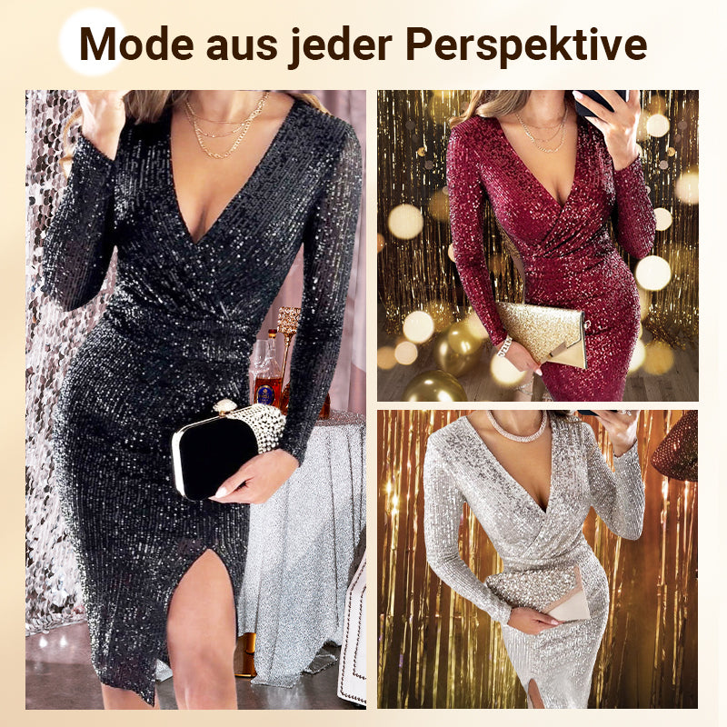 💕Was soll ich morgen anziehen?💕Elegantes Sexy Paillettenkleid im Bodycon-Stil✨