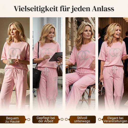 🌻Sommer-Hot-Sale - 50% Rabatt🌸Lässiges zweiteiliges Set für Frauen, einfarbiger Pullover und lockere Hose
