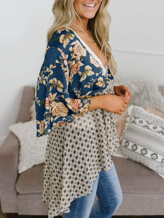 📢📢Großer Ausverkauf läuft!⏰🌸Damen-Kimonos mit Blumenmuster, Rüschenärmeln und Bindegürtel – luftige Boho-Cardigans im lockeren Schnitt