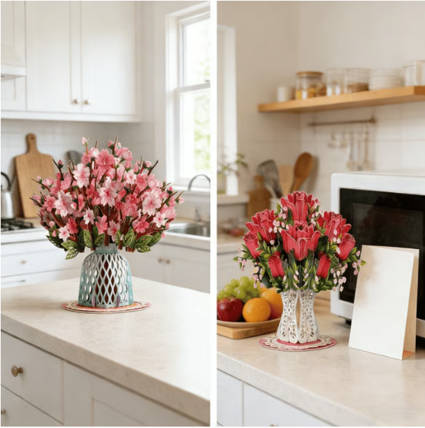 🏆35.000+ VERKAUFT! 🌼💌 Für immer blühende 3D-Blumen-Pop-up-Karte – Personalisierte Liebesbotschaft & Ewige Blüte 🎁