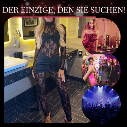 Sexy Damen-Jumpsuit mit Spitzen-Patchwork