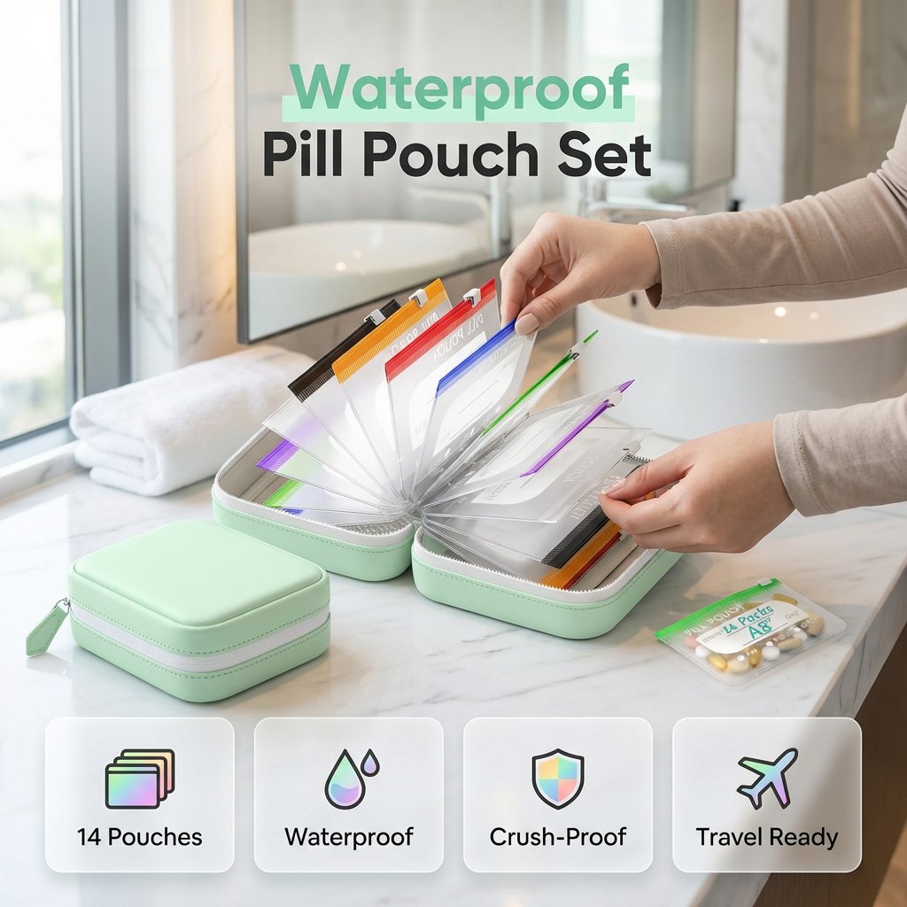 🏆Last Day Promotion 50% OFF💊A8 Waterproof Pill Pouch Set – 7 to 14 Days of Meds &amp; Vitamins💧Waterproof &amp; Crush-Resistant Shell