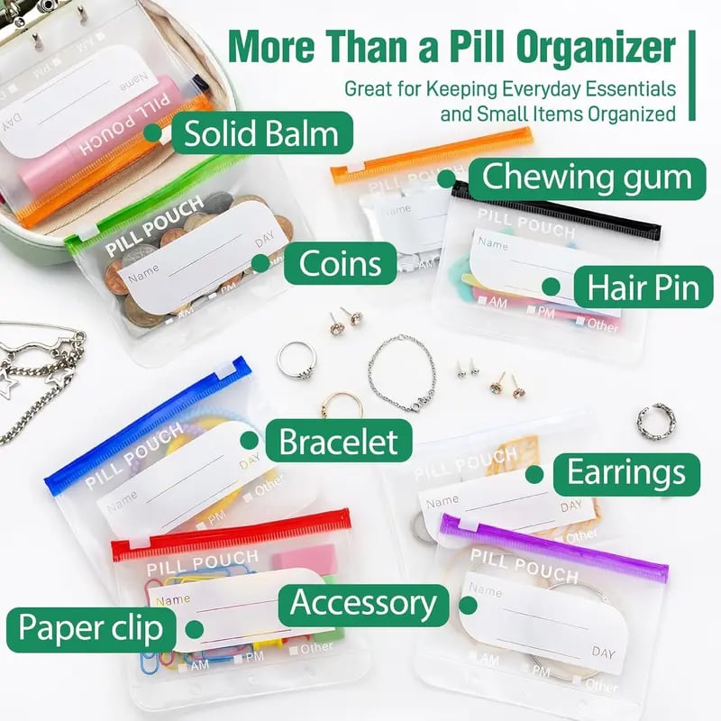🏆Last Day Promotion 50% OFF💊A8 Waterproof Pill Pouch Set – 7 to 14 Days of Meds &amp; Vitamins💧Waterproof &amp; Crush-Resistant Shell