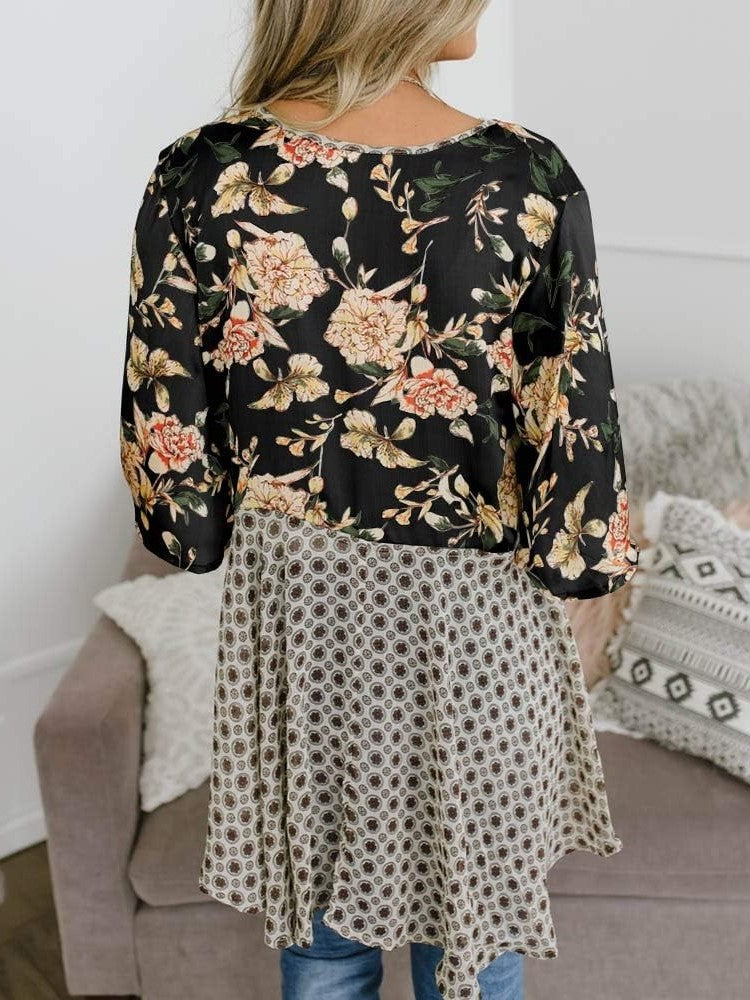 📢📢Großer Ausverkauf läuft!⏰🌸Damen-Kimonos mit Blumenmuster, Rüschenärmeln und Bindegürtel – luftige Boho-Cardigans im lockeren Schnitt