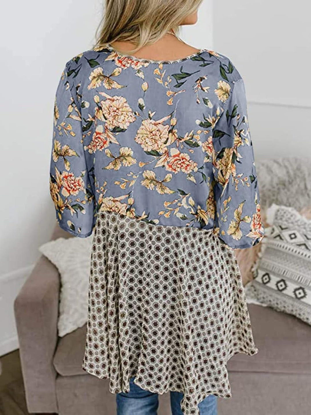 📢📢Großer Ausverkauf läuft!⏰🌸Damen-Kimonos mit Blumenmuster, Rüschenärmeln und Bindegürtel – luftige Boho-Cardigans im lockeren Schnitt