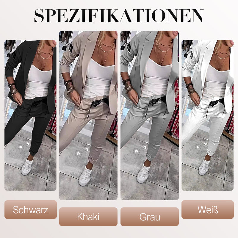 2-teiliges Set aus lässiger Anzugjacke und Hose für Damen🌺