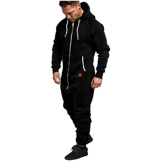 Kapuzen-Fleece-Einteiler in Uni-Farbe – Warm und gemütlich für Winter &amp; Zuhause