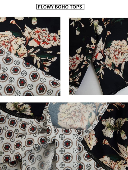 📢📢Großer Ausverkauf läuft!⏰🌸Damen-Kimonos mit Blumenmuster, Rüschenärmeln und Bindegürtel – luftige Boho-Cardigans im lockeren Schnitt
