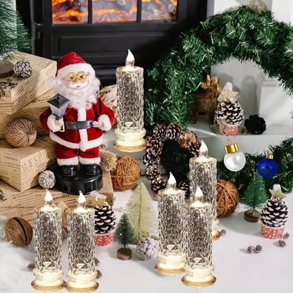 4er-Set LED-Kerzen mit Kristall-Optik