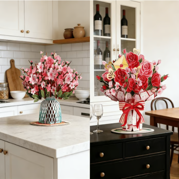 🏆35.000+ VERKAUFT! 🌼💌 Für immer blühende 3D-Blumen-Pop-up-Karte – Personalisierte Liebesbotschaft & Ewige Blüte 🎁